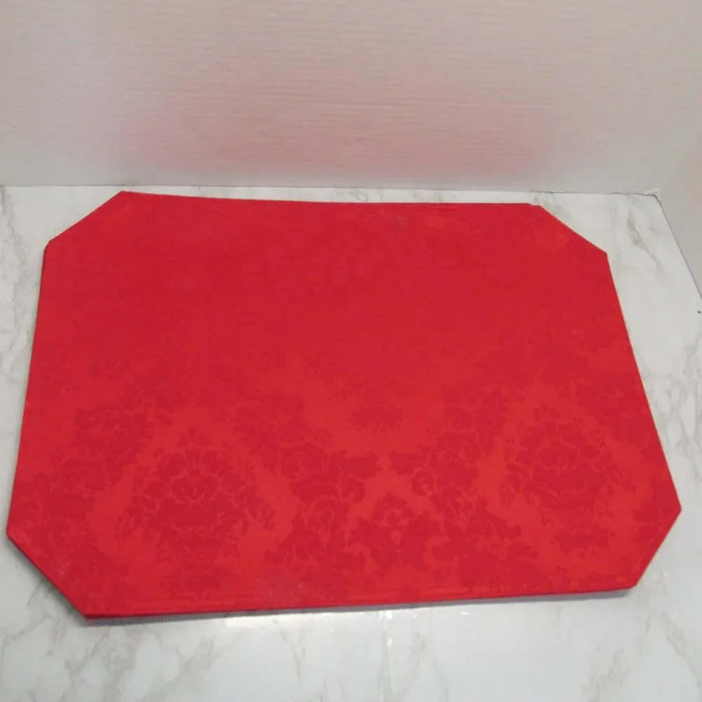 Bardwil Empress Red set of 4 Placemats Jacquard Christmas Valentines New